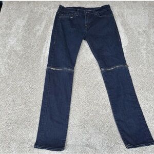 True Religion Rocco Relaxed Skinny Denim Jeans Men's 34x32 Zip Off Legs Blue